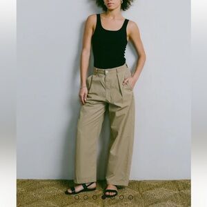 OZMA Poplin Field Pant Organic Poplin Khaki Color Pants XXS